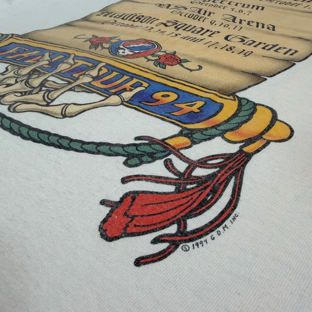 Vintage Liquid Blue Grateful Dead Ship of Fools Fall Tour 1994 White T-Shirt L - Picture 7 of 8